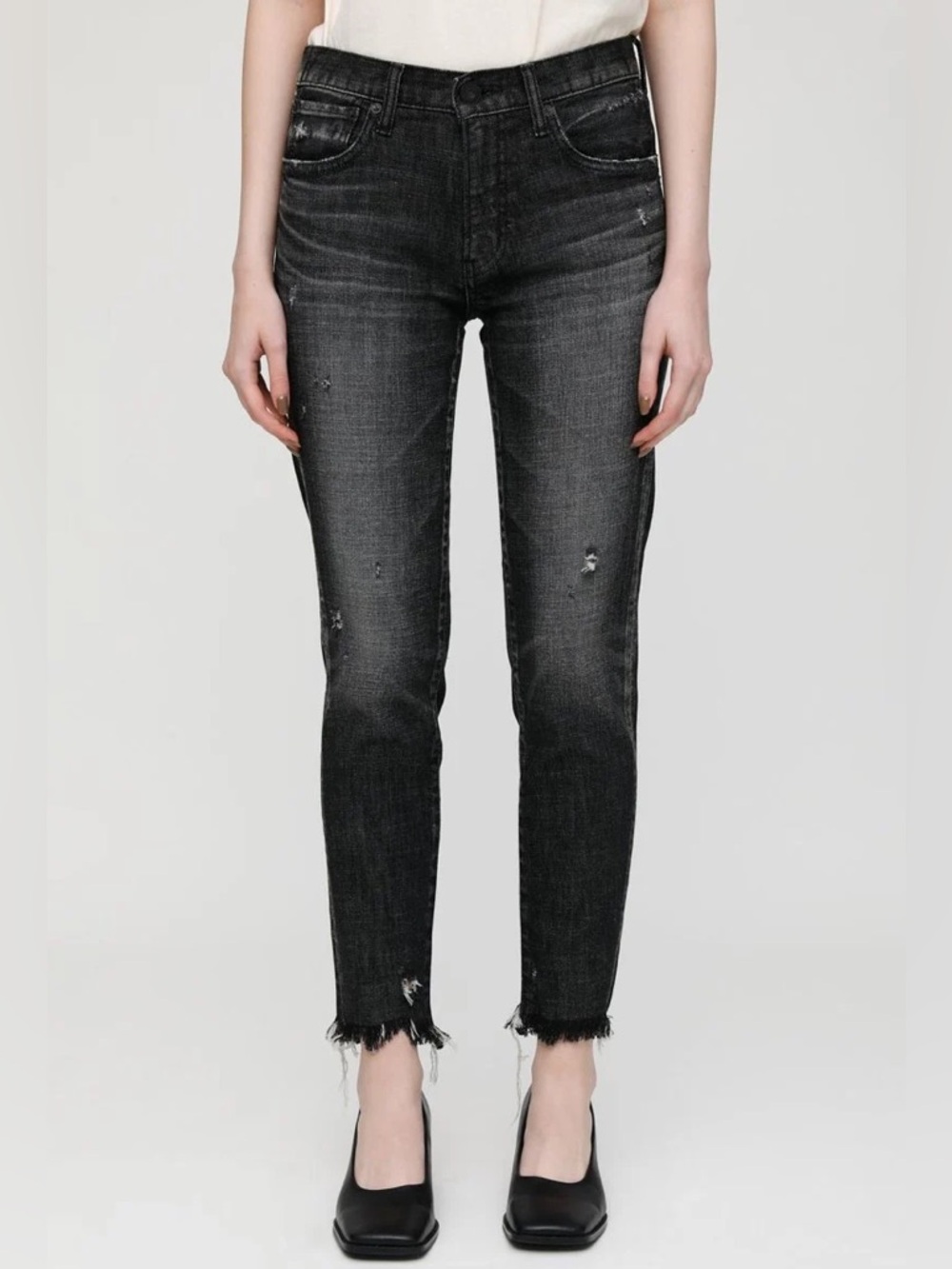 NWOT Moussy Vintage Diana Skinny Distressed Designer Jean Washed‎ Black Size 25